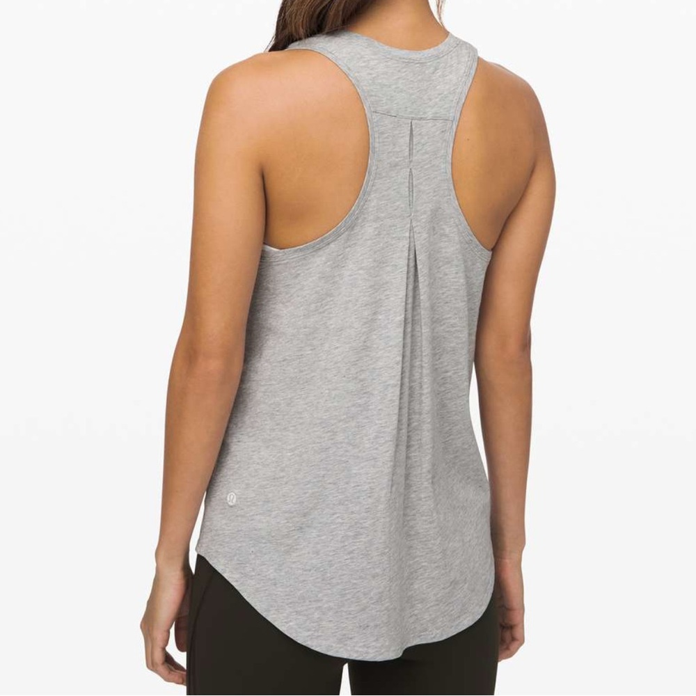 Lululemon Love Tank pleated back Heathered Gray tank top